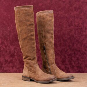 Born Women Britton Distress Brown Western Zip OTK Fashion Boots sz 6